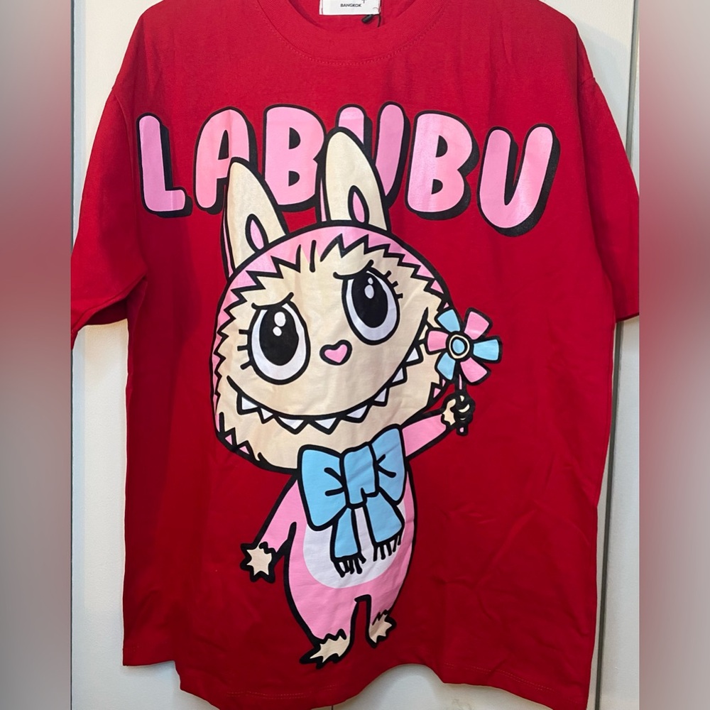 Red Graphic Monster Labubu T-Shirt
